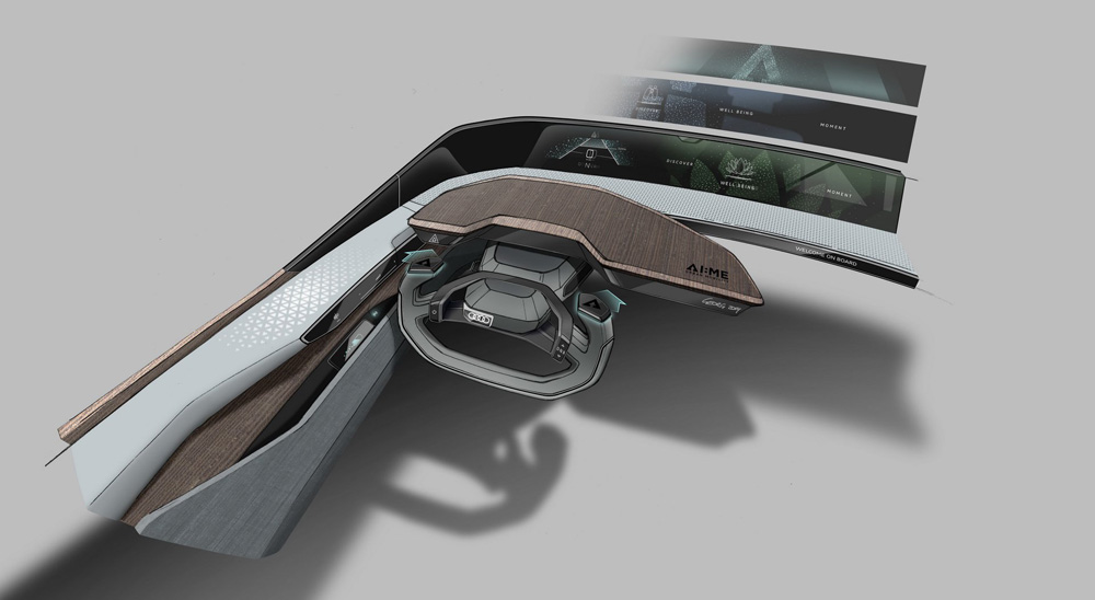 Tableau de bord du concept car Audi AI