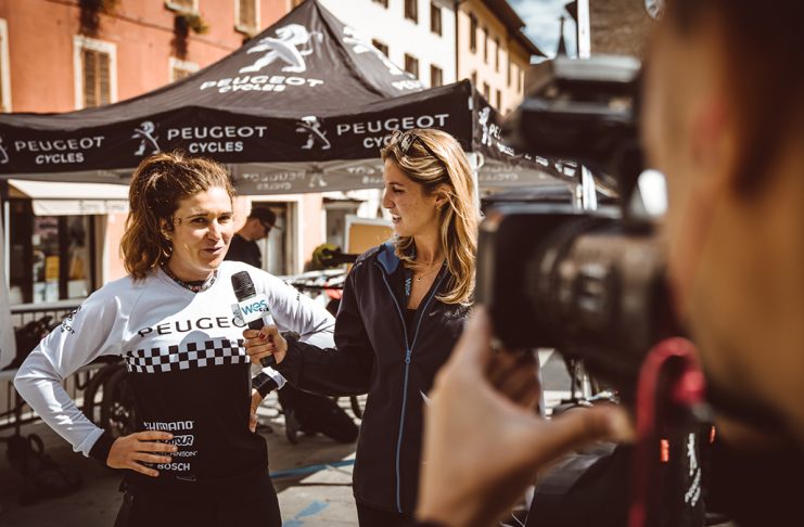 La Team PEUGEOT Cycles sur le podium lors de la 3ème manche des World E-bike Series (WES) à Bologne (Italie)