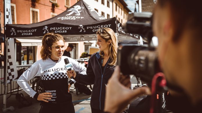 La Team PEUGEOT Cycles sur le podium lors de la 3ème manche des World E-bike Series (WES) à Bologne (Italie)