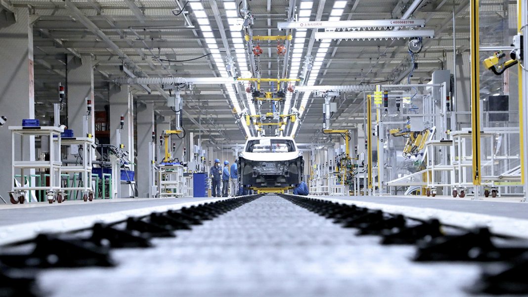 Nouvelle ligne de production de Volkswagen en Chine.