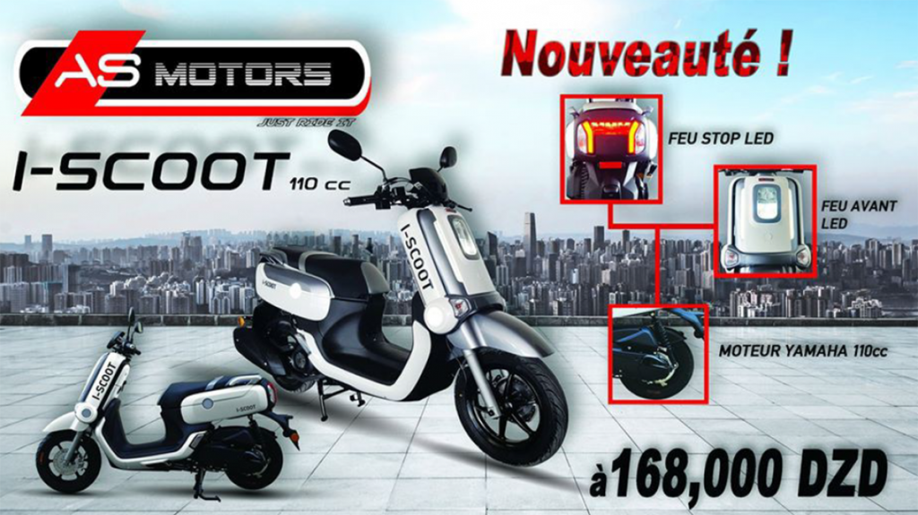 AS Motors propose le nouveau i-Scoot 110 à 168.000 Da AS Motors I-SCOOT 110cc