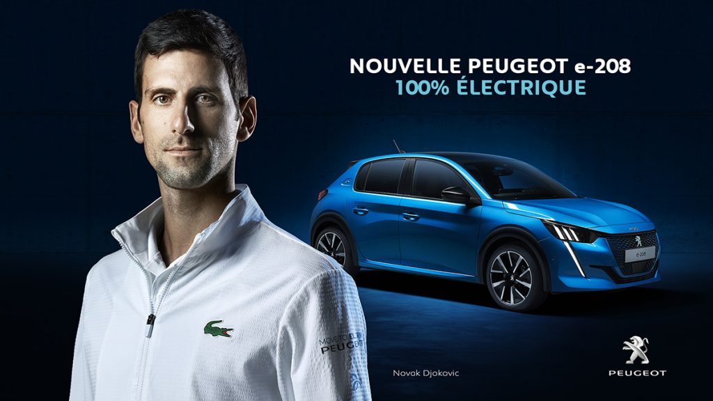 Lancement de la nouvelle campagne internationale PEUGEOT e-208 avec Novak Djokovic PEUGEOT e-208 avec Novak Djokovic