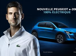 PEUGEOT e-208 avec Novak Djokovic