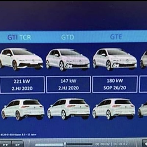 Volkswagen GOLF 8, motorisations officiels des versions GTI, GTI TCR, GTD, GTE et R