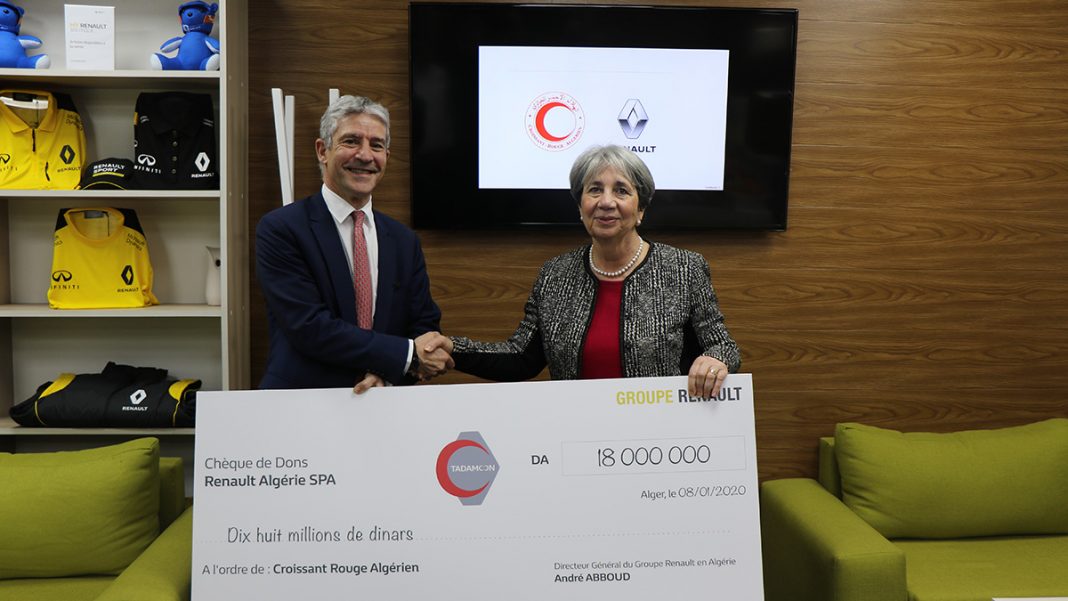 Renault Algérie remet un chèque de 18 millions de dinars au Croissant Rouge Algérien