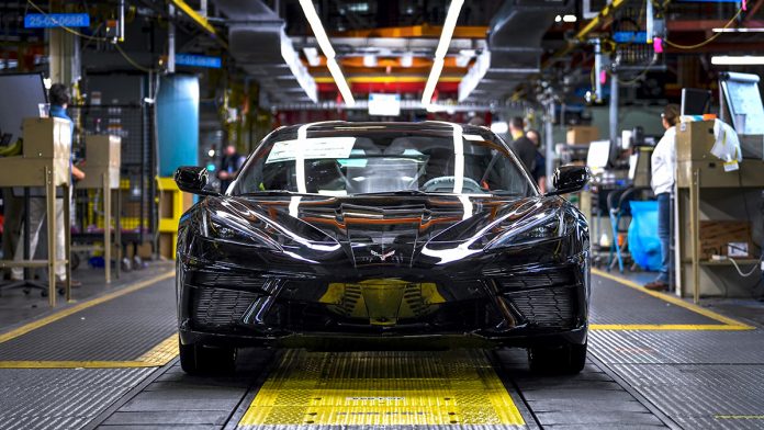 Regular production of the 2020 Chevrolet Corvette Stingray coupe