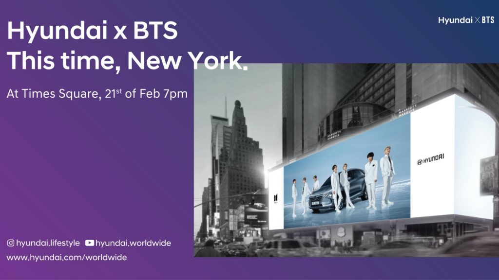 Hyundai NEXO and BTS Light Up Broadway with Global Hydrogen Campaign Film Hyundai NEXO and BTS