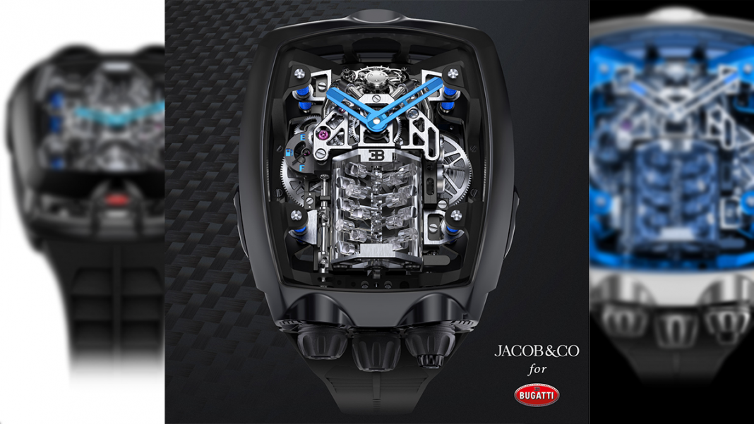 Jacob & Co. x Bugatti Chiron Tourbillon dévoilent une montre exclusive dotée de son propre moteur W16 miniaturisé