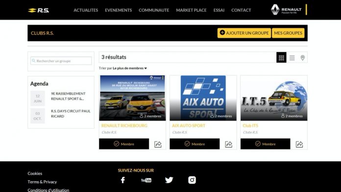 Renault Sport - plateforme communautaire