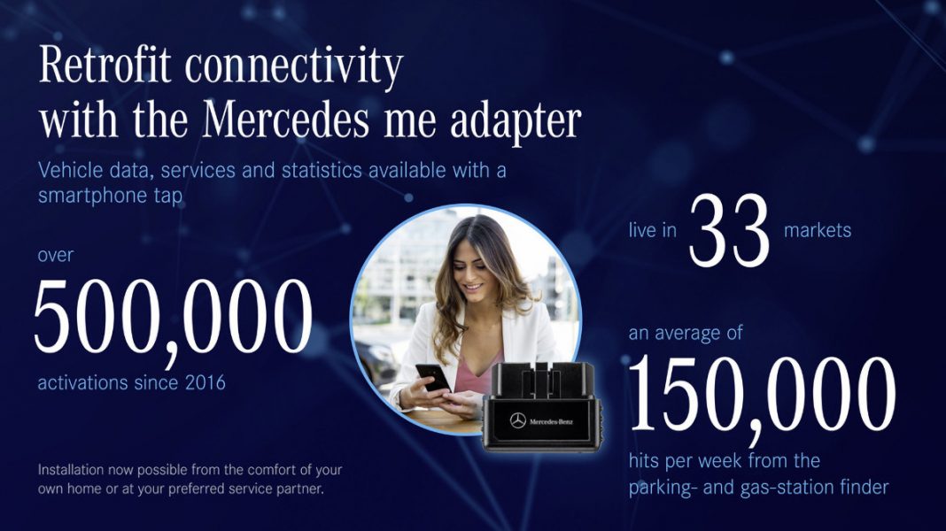 Connectivité a posteriori par Mercedes-Benz : plus de 500.000 Mercedes me Adapters activés