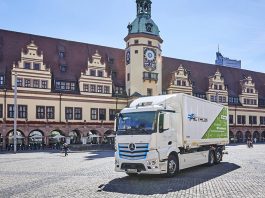 Transport de distribution sans émissions locales de CO2 à Leipzig : DB Schenker mise sur le Mercedes-Benz eActros
