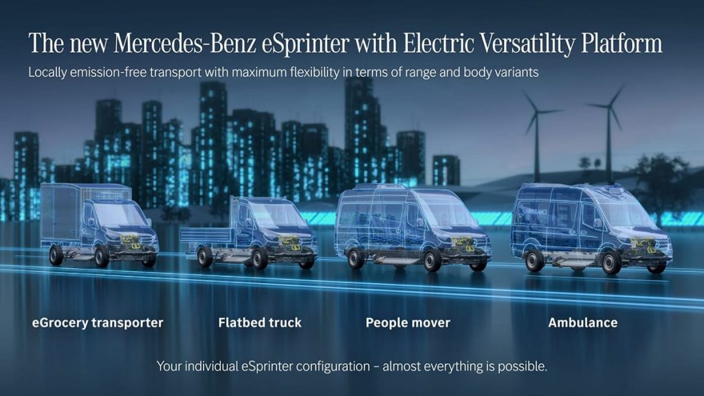 Mercedes-Benz Vans le nouveau eSprinter basé sur la nouvelle ”Electric Versatility Platform”
