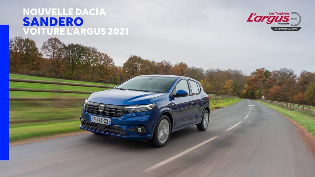 Nouvelle Dacia Sandero, élue voiture de l’année 2021 par l’Argus 2021 - Dacia Sandero voiture Largus de lanne 2021