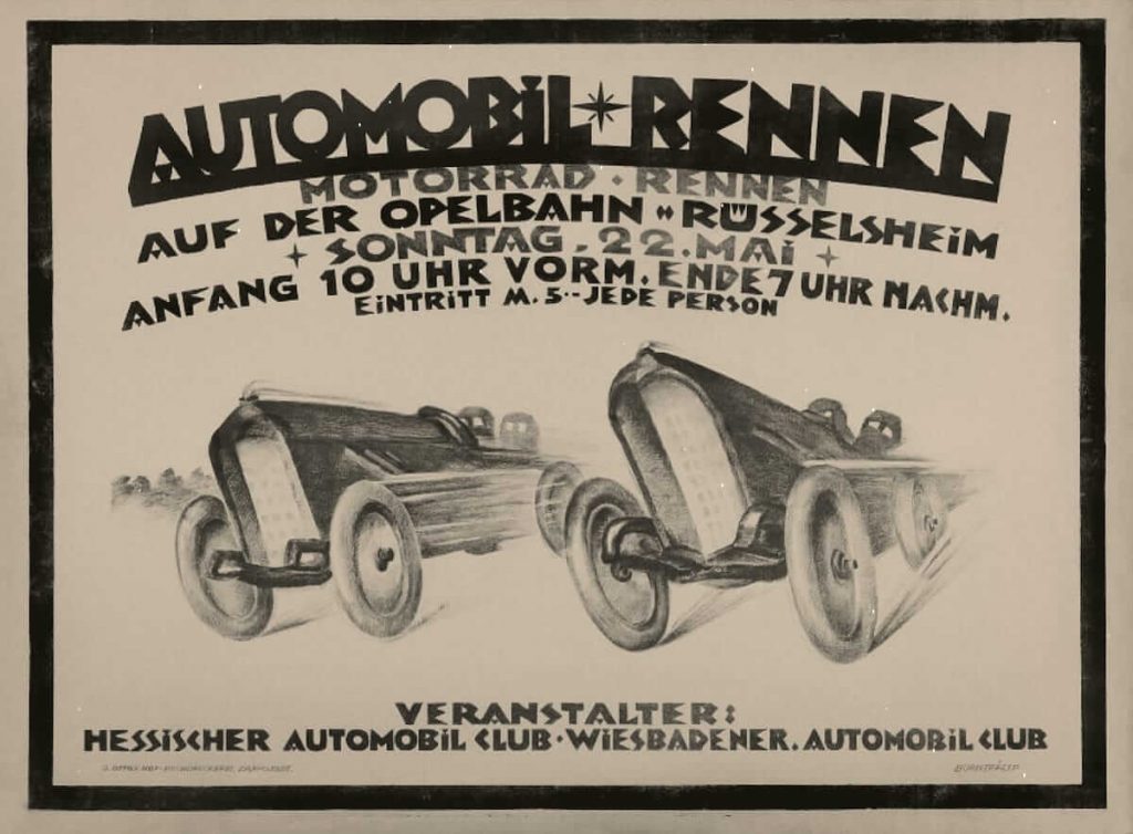 Il y a 100 ans - la première course automobile sur l’Opel Rennbahn