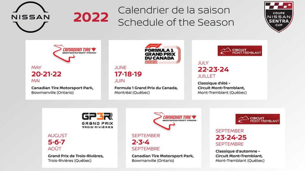 Nissan Sentra 2022-Calendrier