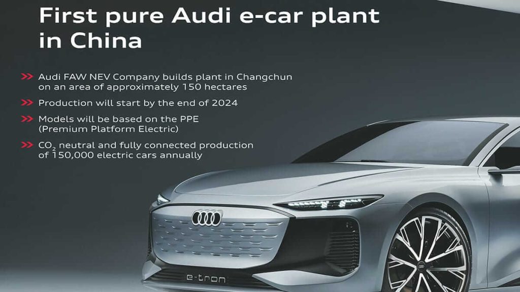 Premiere usine de voitures electriques Audi en Chine
