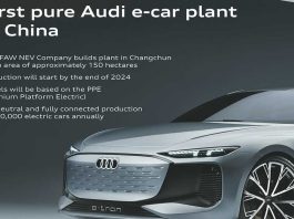 Premiere usine de voitures electriques Audi en Chine