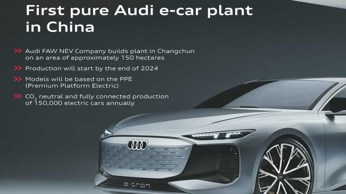 Premiere usine de voitures electriques Audi en Chine