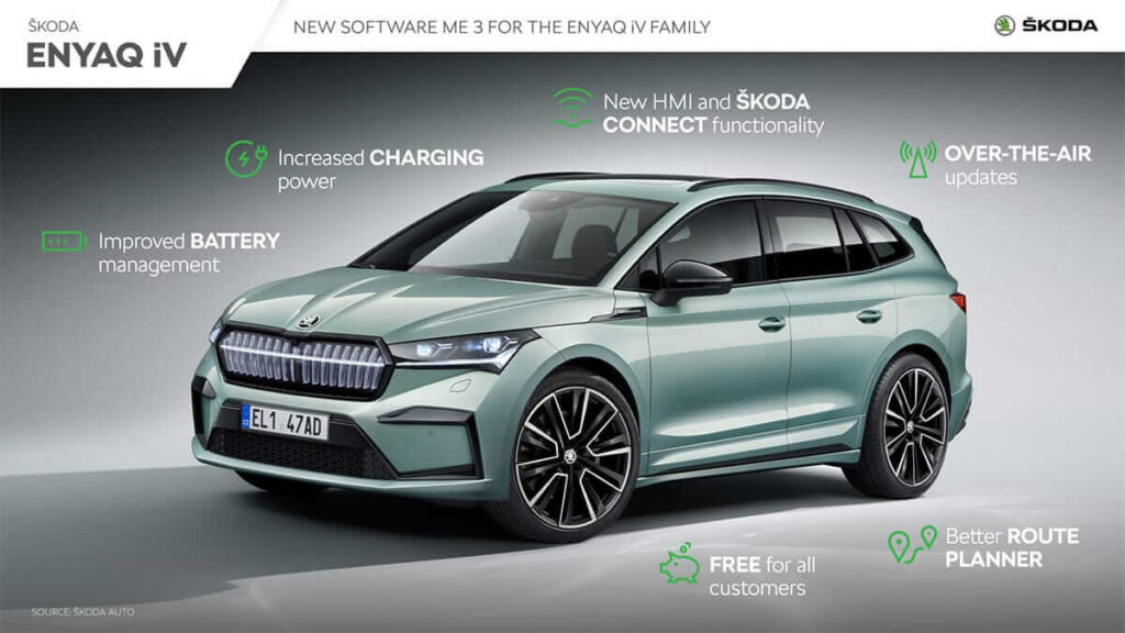 Gestion de la batterie et infotainment optimisés : SKODA lance la mise à jour logicielle ME3 pour l’ENYAQ iV Skoda Enyaq infotainment