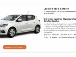 Dacia Sandero location carrefour