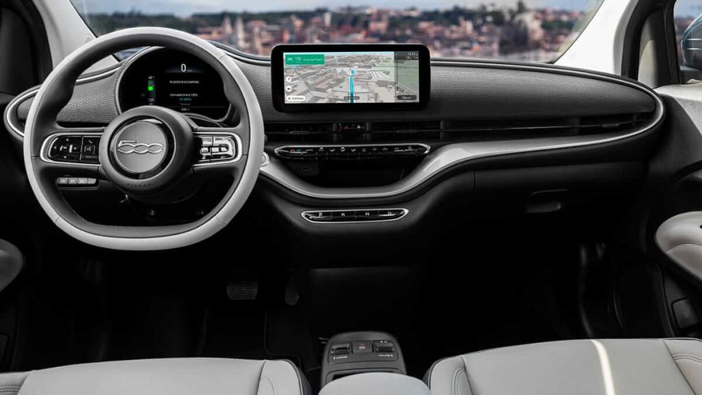 Fiat 500e features Uconnect 5 integrated with a user-friendly and comfortable interior (European specification)