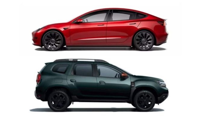 Tesla Model 3 vs DACIA Duster