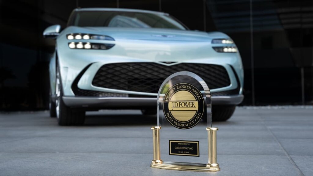 Le Genesis GV60 classé premier dans le segment des petits SUV haut de gamme dans l’étude J.D Power 2023 Genesis GV60 2023
