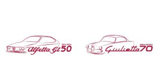 Alfa Romeo marque les 70 ans de l'Alfa Romeo Giulietta et les 50 ans de l'Alfetta GT avec le lancement de nouveaux logos, conçus par le _Centro Stile_
