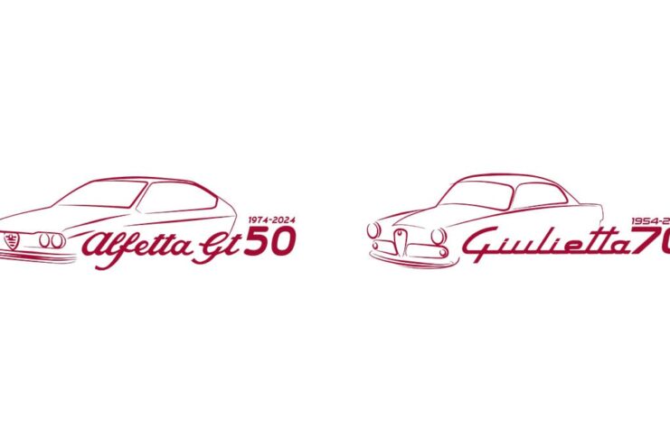 Alfa Romeo marque les 70 ans de l'Alfa Romeo Giulietta et les 50 ans de l'Alfetta GT avec le lancement de nouveaux logos, conçus par le _Centro Stile_