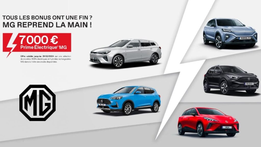 MG Motor France offre 7 000 € de « Super Prime Electrique MG »