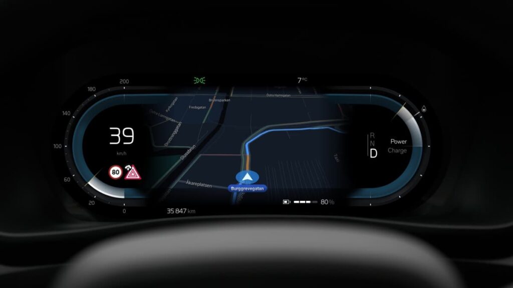 Alerte accident Volvo EX40