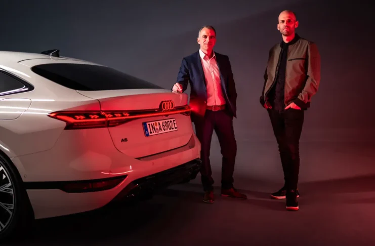 La nouvelle A6 e-tron est la premère Audi à disposer de l'éclairage des quatre anneaux à l'arrière, les concepteurs en parlent