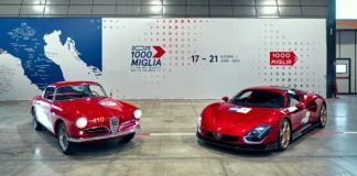 Alfa Romeo 1900 Super Sprint de 1956 aux cotés de la 33 Stradale au 1000 Miglia 2025