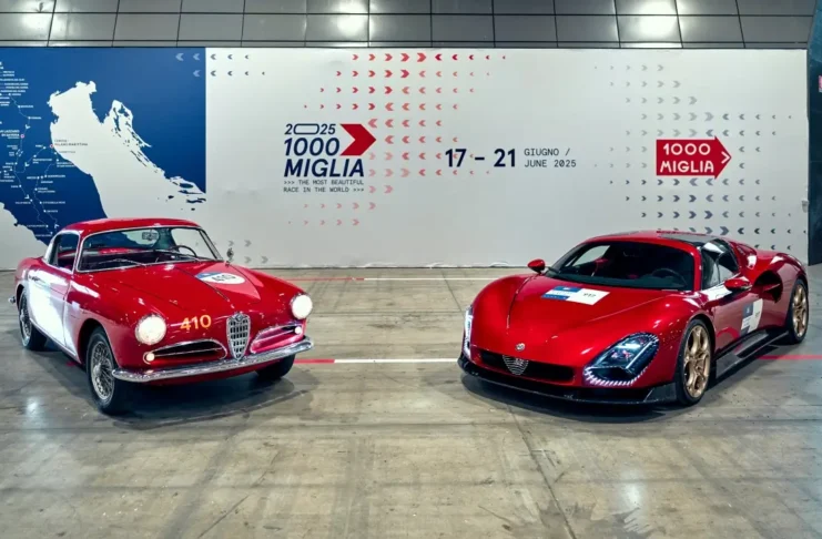 Alfa Romeo 1900 Super Sprint de 1956 aux cotés de la 33 Stradale au 1000 Miglia 2025