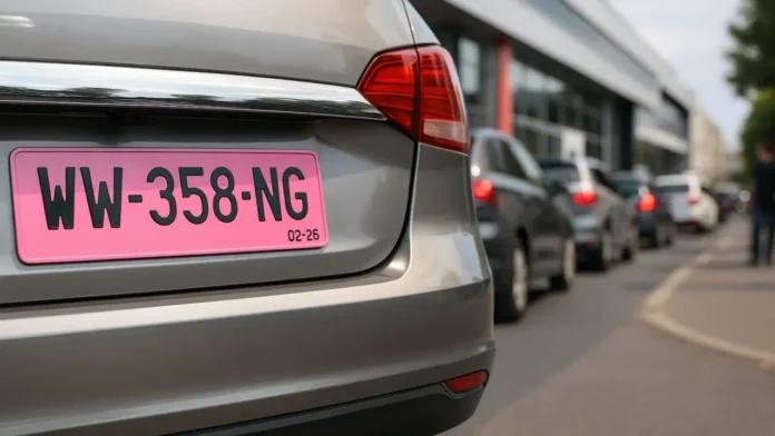 Plaques d’immatriculation roses France 2026