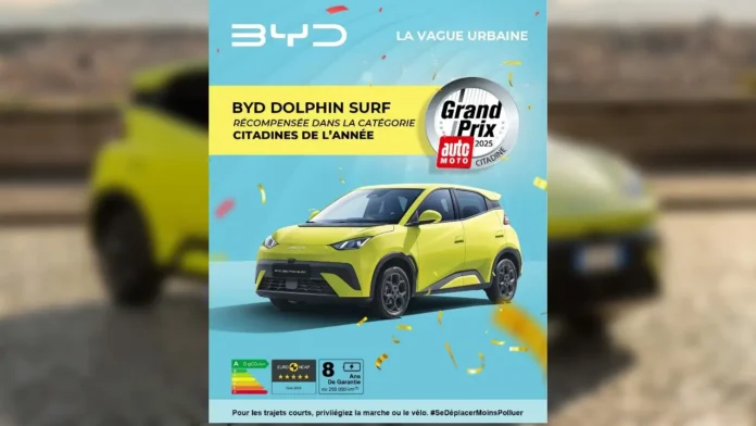BYD Dolphin Surf décroche le Trophée Argent Citadine de l’Année 2025