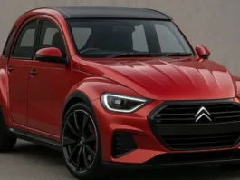 Rendu du concept de la future Citroën 2CV 2027 micro-hybride, une citadine rétro-moderne