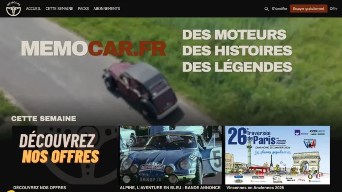 Memocar - une nouvelle plateforme SVOD dédiée à l'histoire de l'automobile