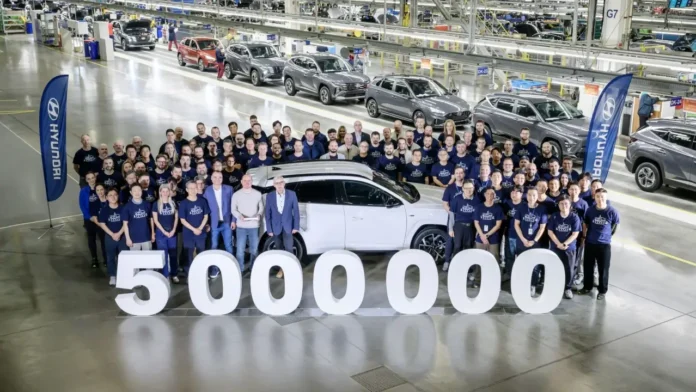 Le cinq millionième véhicule Hyundai vient de sortir des chaînes de production de l'usine Hyundai de Nošovice