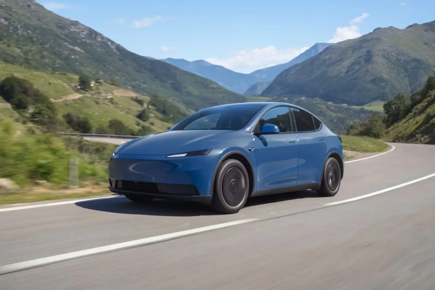 Tesla ajoute une couleur inédite au Model Y : seule la version la moins chère y a droit Tesla Model Y bleu cotier