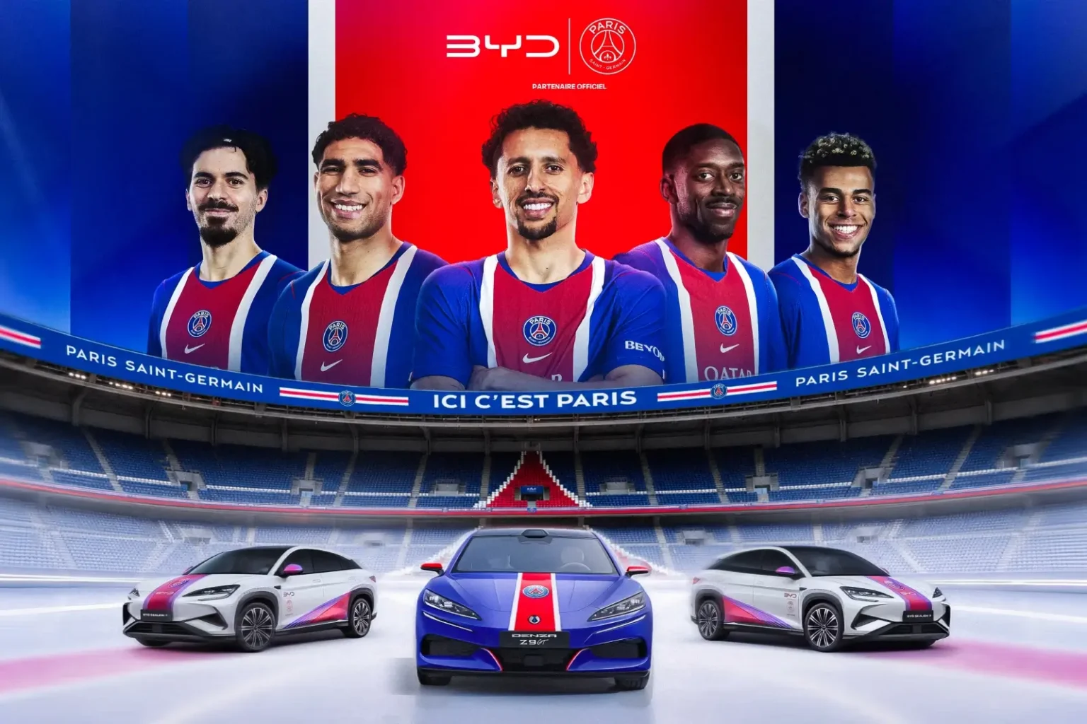 BYD devient partenaire automobile officiel du PSG jusqu’en 2029 : le constructeur chinois s’offre une vitrine mondiale BYD - PSG