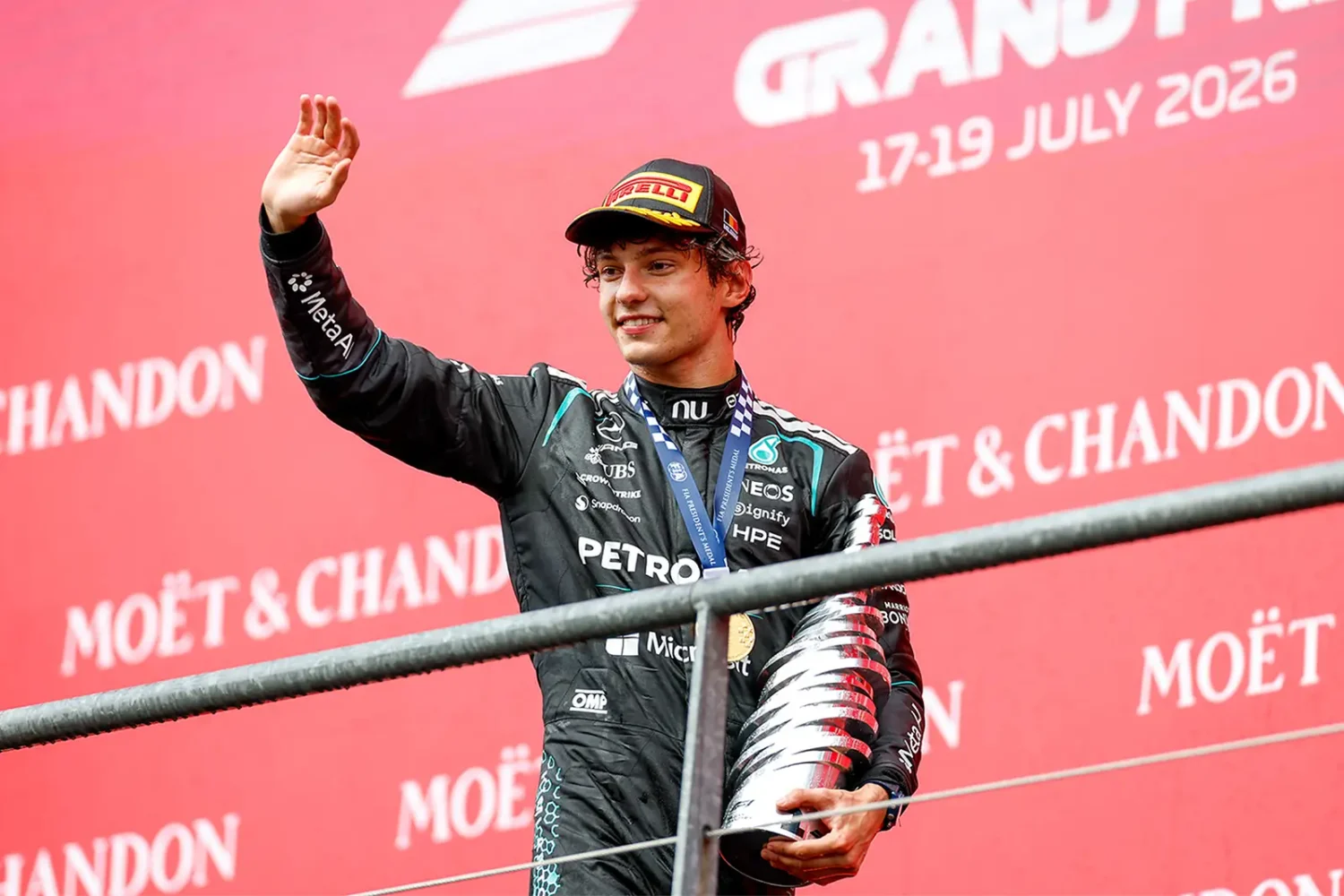 GP de Belgique : Antonelli dompte Leclerc à Spa pour sa sixième victoire, Russell éliminé dès le premier tour Kimi Antonelli - GP Belgique F1 2026