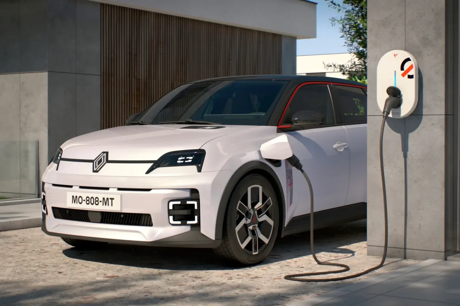 Une Renault 5 branchée la nuit peut renvoyer 11 kW vers le réseau, sous quatre conditions Renault 5 E-Tech sur une Mobilize Powerbox