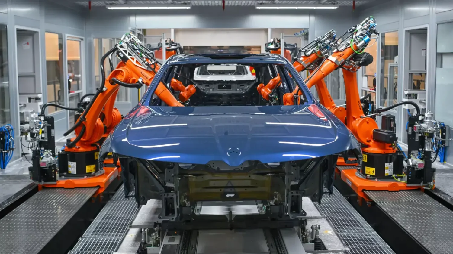Usine BMW de Debrecen en Hongrie, ligne de montage de l'iX3