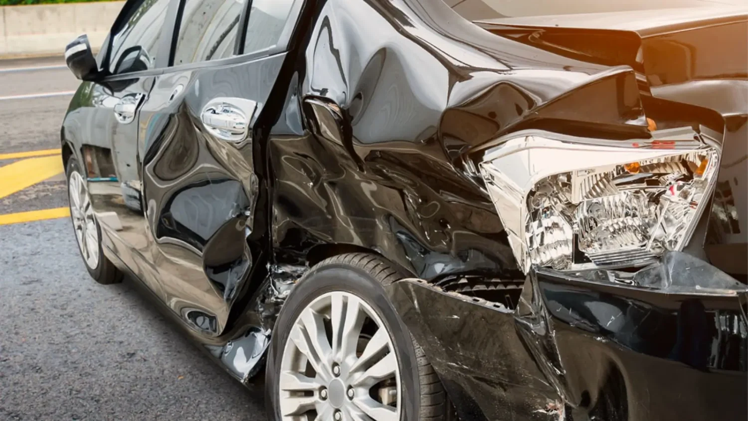 Véhicule accidenté photographié pour une expertise par intelligence artificielle