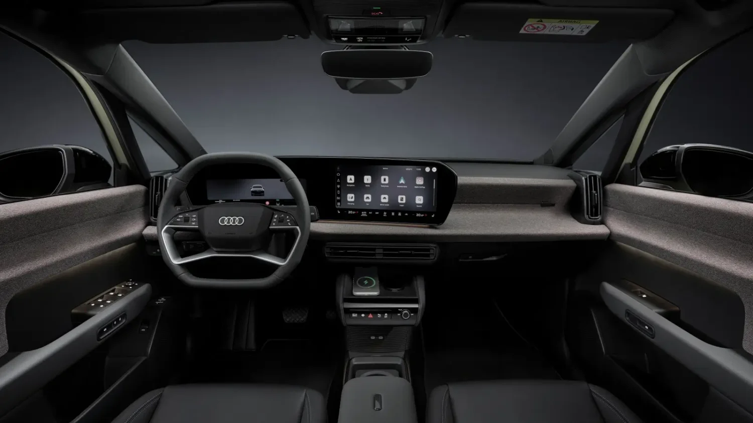Habitacle de l'Audi A2 e-tron avec écrans MMI