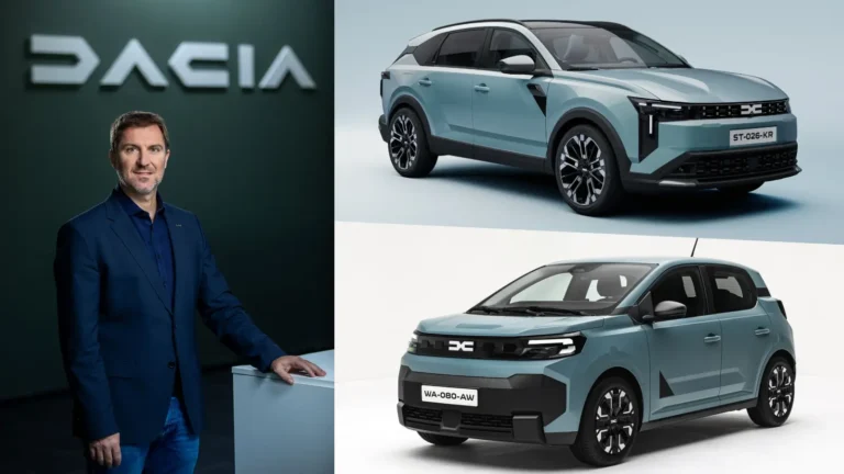 Mihai Bordeanu avec la nouvelle Dacia Spring et la Dacia Striker