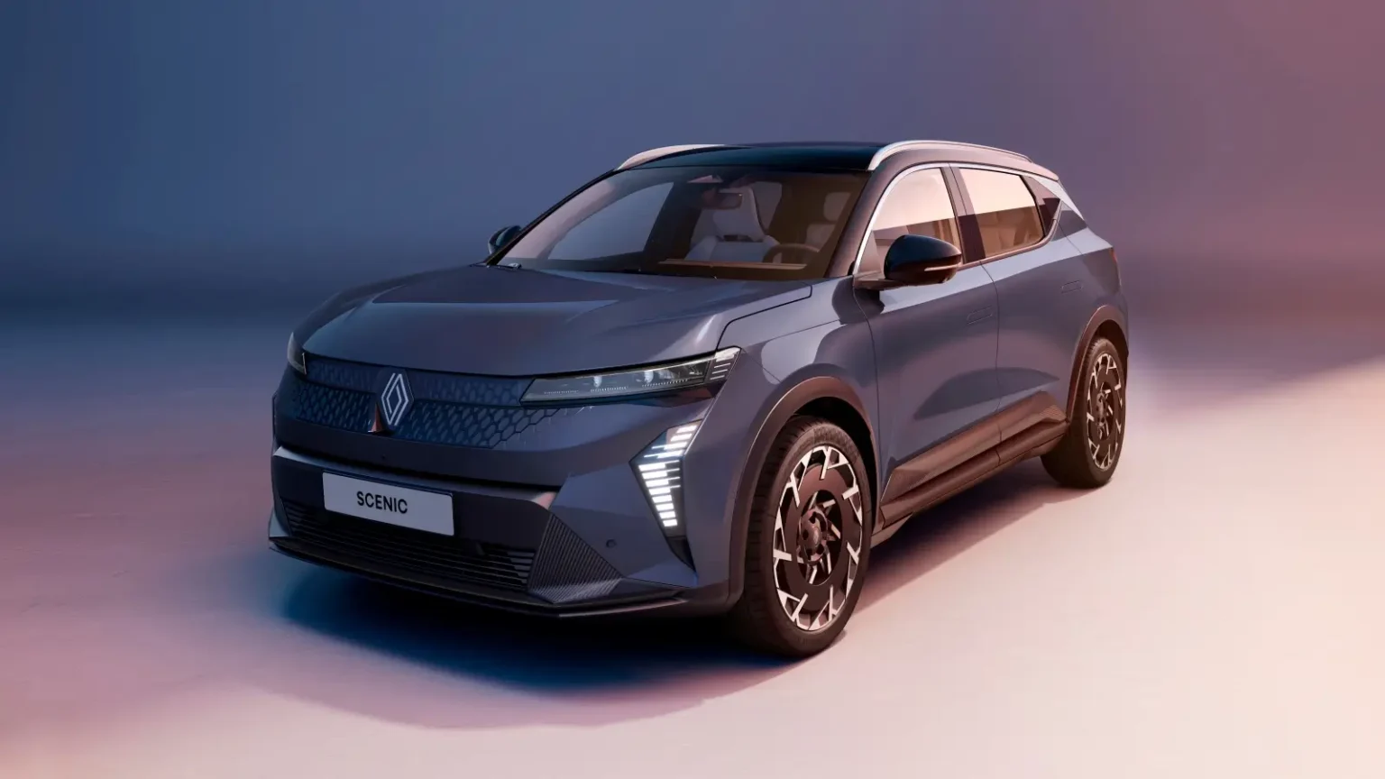Renault Scénic E-Tech electric 2026 vu de trois quarts avant
